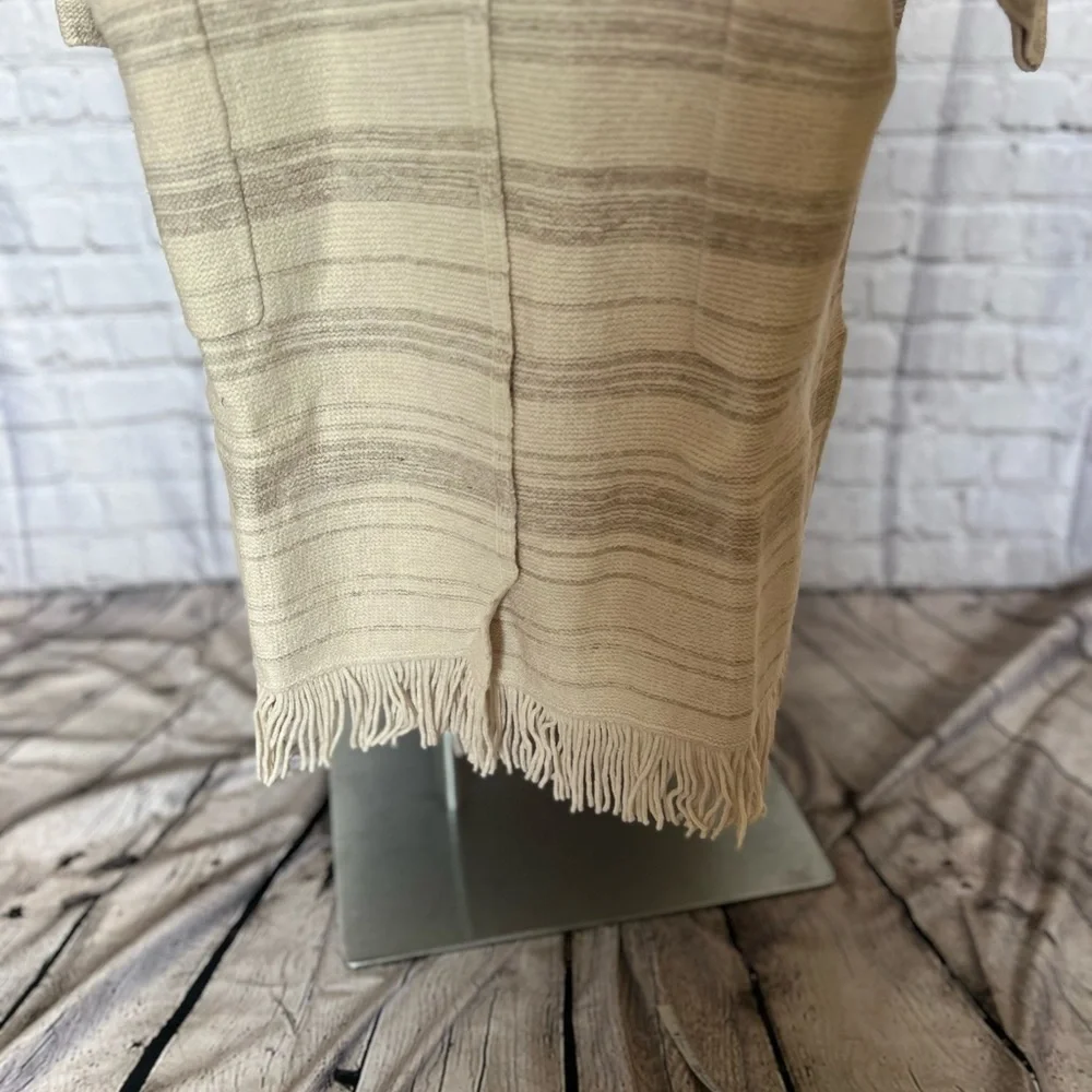 Pure Jill Textured-Stripes Fringed-Hem Cardi